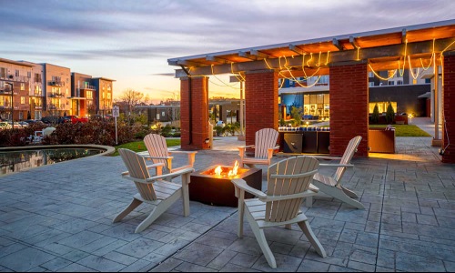 chairs around outdoor fire pit